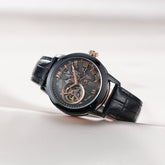 Affordable Black & Rose Gold Case Luxury Mens Automatic Tourbillon Style Dial Dress Zirconia Watches - OBLVLO VMQ Series